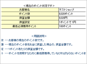 ポイントの状況