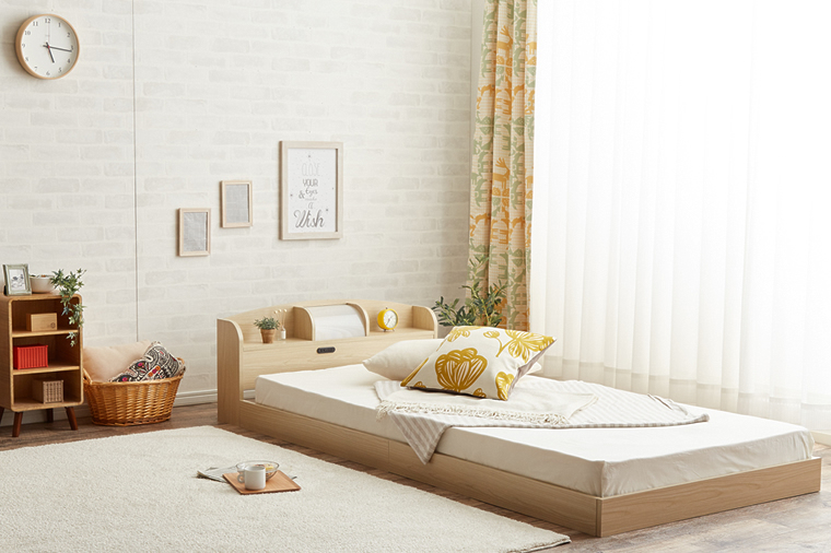 新生活にオススメ！北欧テイストでお部屋を広く見せるローベッド♪