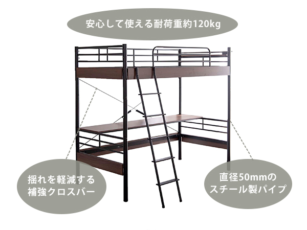 【新商品】ひとり暮らしの味方！クオリティ重視のロフトベッド！の画像
